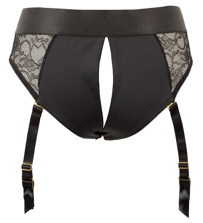 Черный женский страпон Strap-on Set: трусики и насадка