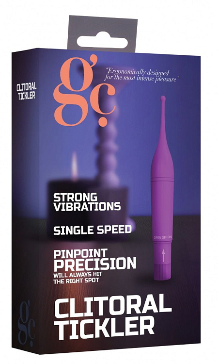 Фиолетовый клиторальный вибромассажер Clitoral Tickler - 16,2 см.