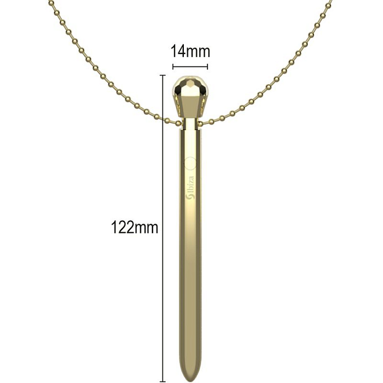 Золотистая подвеска на шею с вибрацией