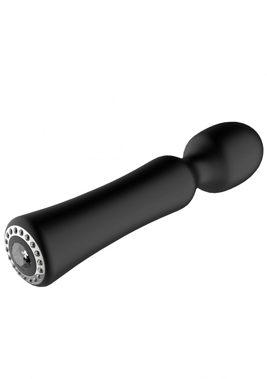 Черный универсальный массажер Wand Pearl - 20 см.