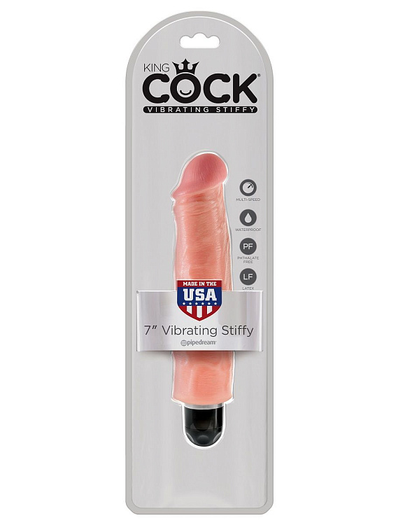 Телесный вибратор-реалистик 7  Vibrating Stiffy - 21,6 см.