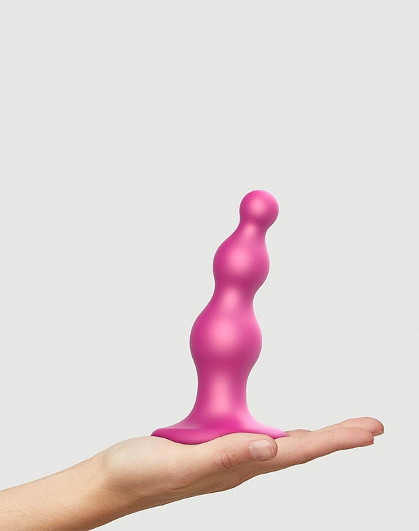 Розовая насадка Strap-On-Me Dildo Plug Beads size S