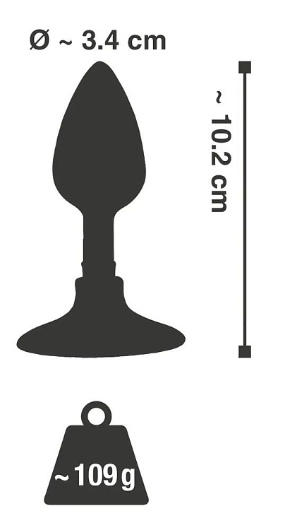 Хромированная анальная пробка Metal Plug with Suction Cup на присоске - 10,2 см.