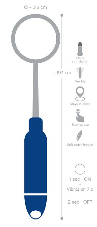 Синяя петля-стимулятор головки Glans Stimulation Loop - 19,1 см.