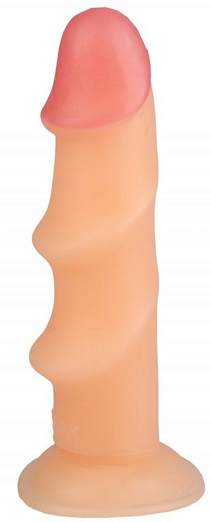 Телесный реалистичный рельефный фаллоимитатор - 21,5 см.