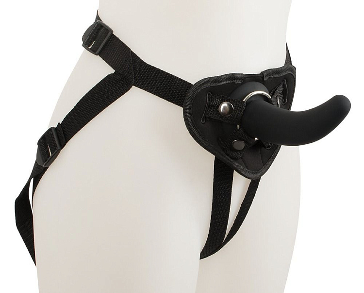 Черный вибрострапон с пультом ДУ RC Vibrating Strap-On - 13 см.