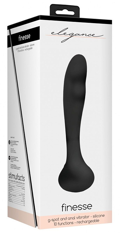 Черный вибростимулятор точки G Finesse - 17,5 см.
