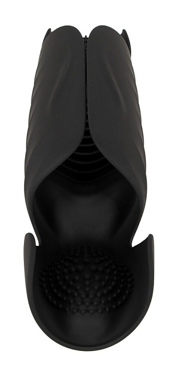 Черный вибромастурбатор с трехточечной стимуляцией Penis Trainer with 3 Point Stimulation