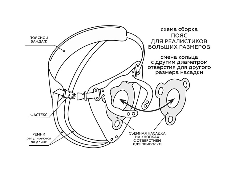 Пояс Hard Brutal для больших насадок