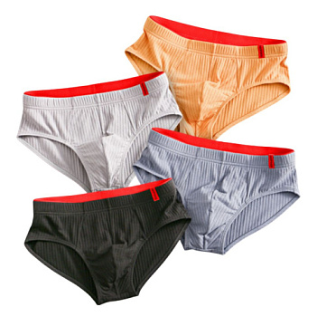 Набор из 4 мужских трусов-брифов из ткани в рубчик