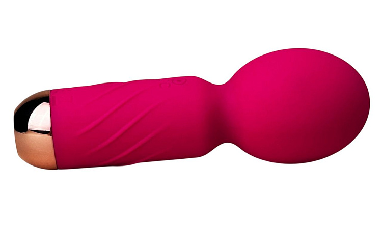 Ярко-розовый мини-wand вибратор для стимуляции эрогенных зон