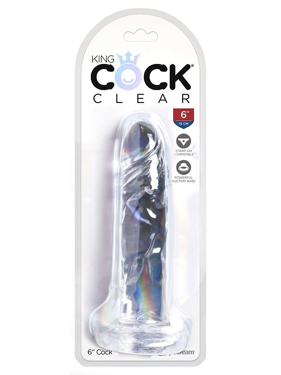 Прозрачный фаллоимитатор King Cock Clear 6 Cock - 18,4 см.