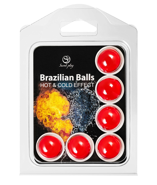 Набор из 6 шариков с массажным маслом Brazilian Balls с охлаждающим и разогревающим эффектом