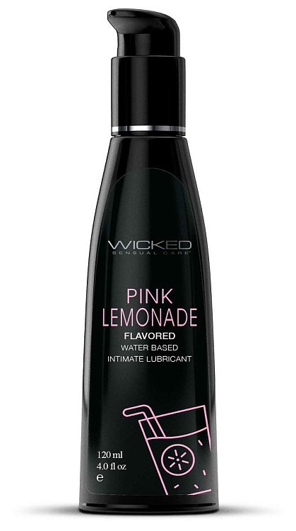 Лубрикант с ароматом розового лимонада Wicked Aqua Pink Lemonade - 120 мл.