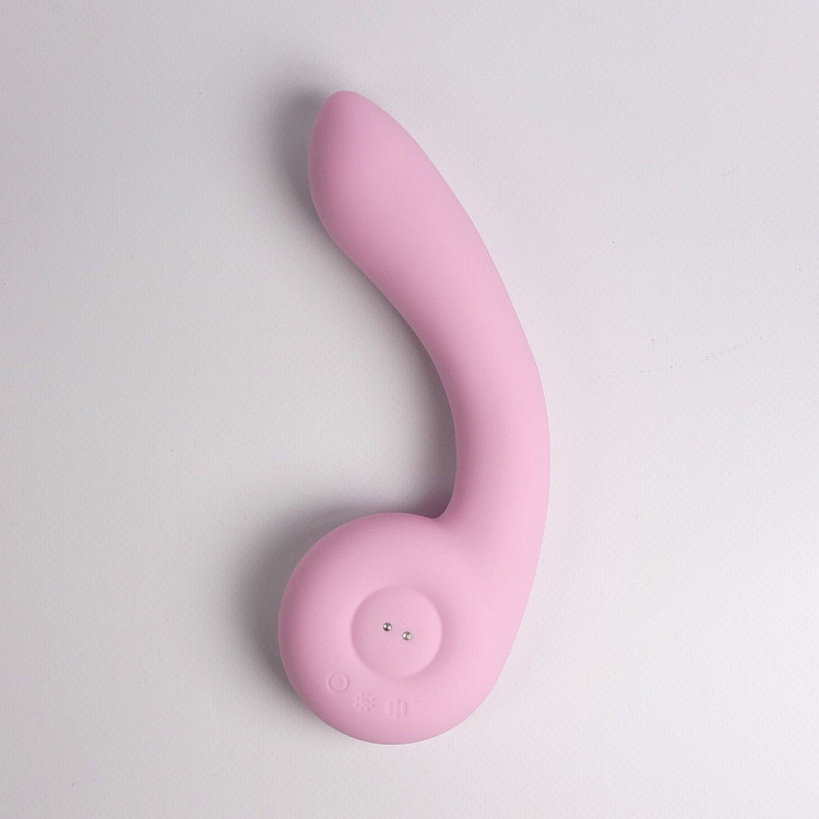 Розовый вибростимулятор точки G с нагревом Bendable Heating G-Spot Vibrator