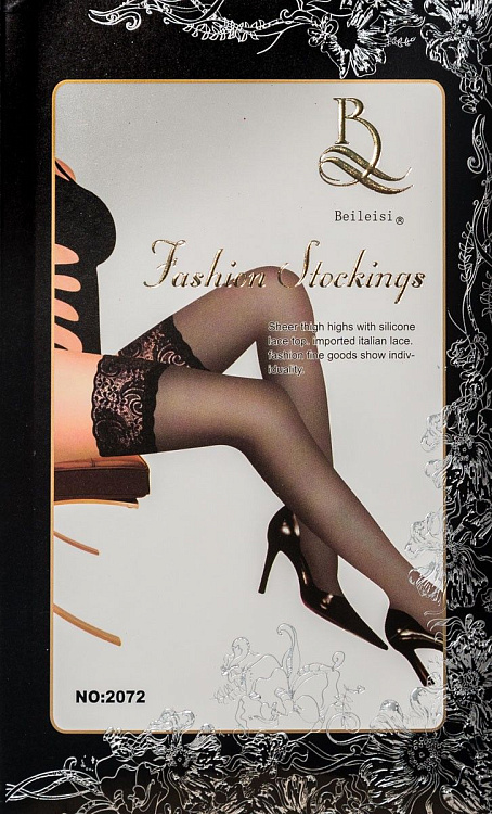 Изысканные чулочки с ажурной резинкой на силиконе