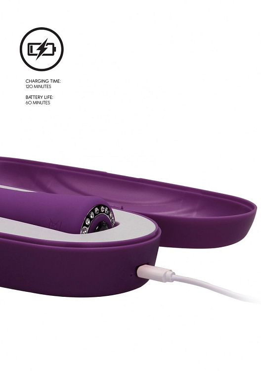 Фиолетовый универсальный массажер Wand Pearl - 20 см.