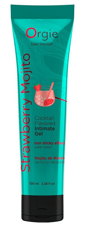 Съедобный интимный гель Orgie Lube Tube Cocktail Strawberry Mojito - 100 мл.