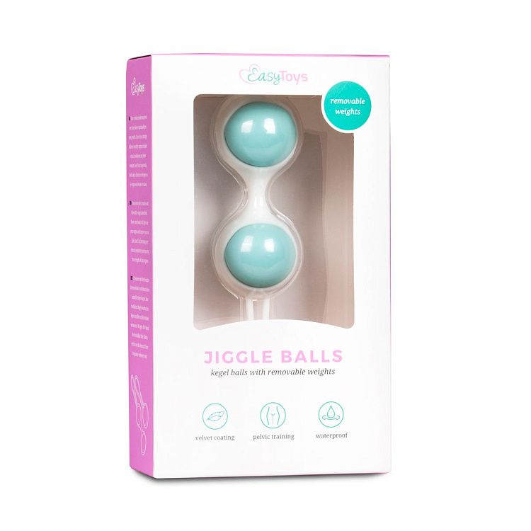 Бело-голубые вагинальные шарики Jiggle Balls