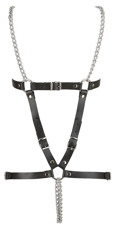 Черная кожаная упряжь Leather Harness
