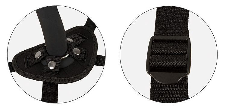 Черный вибрострапон с пультом ДУ RC Vibrating Strap-On - 13 см.