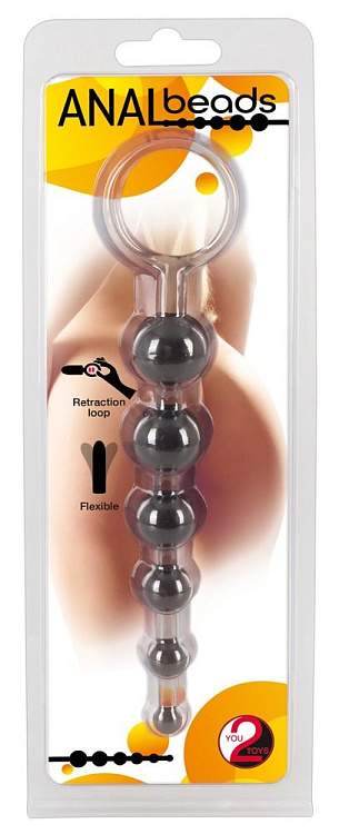 Дымчатая анальная цепочка Anal Beads - 20,5 см.