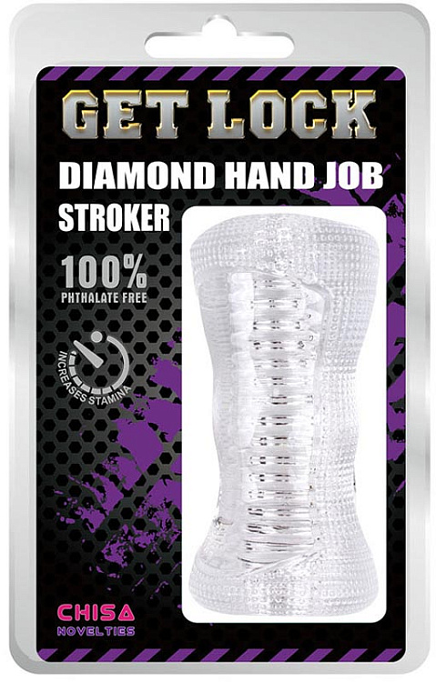 Прозрачный рельефный мастурбатор Diamond Hand Job