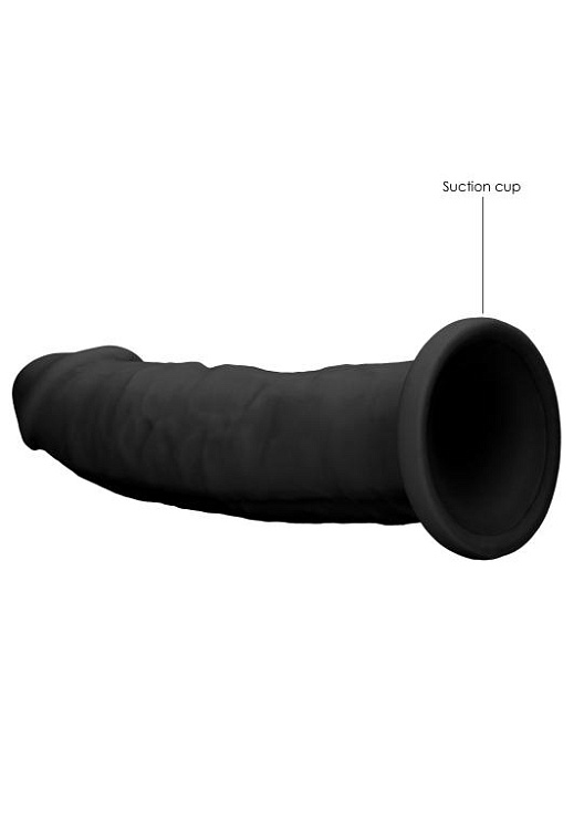 Черный фаллоимитатор Silicone Dildo Without Balls - 22,8 см.