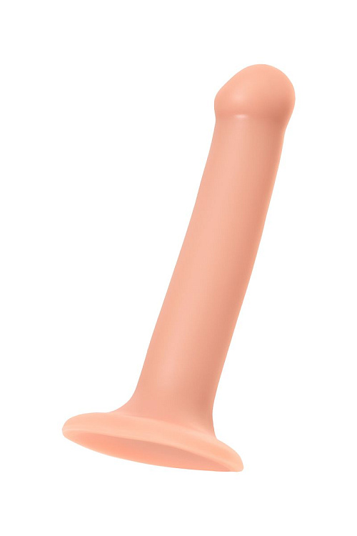 Телесный фаллос на присоске Silicone Bendable Dildo M - 18 см.