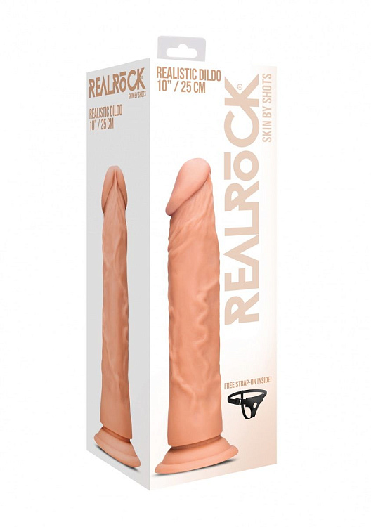 Телесный фаллоимитатор Realistic Dildo с трусиками - 26,7 см.