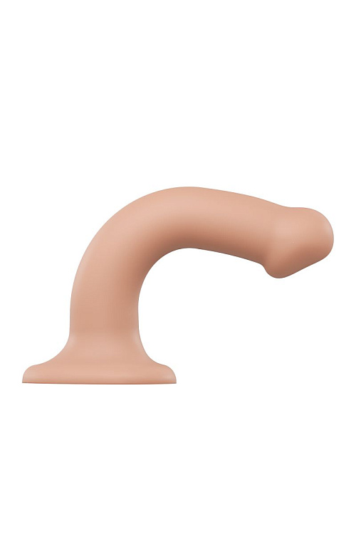 Телесный фаллос на присоске Silicone Bendable Dildo M - 18 см.