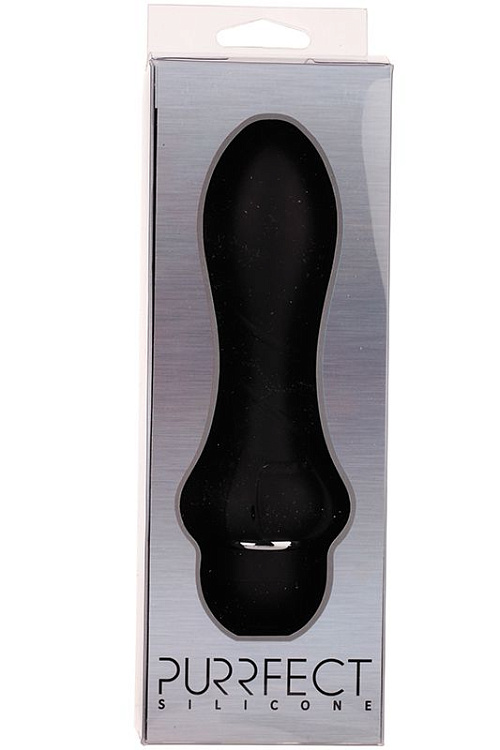 Чёрный вибромассажер для анальной стимуляции PURRFECT SILICONE ANAL VIBRATOR BLACK - 12,7 см.