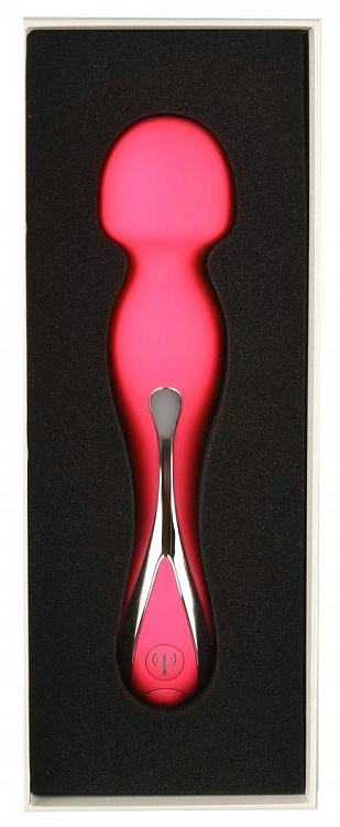 Красный вибростимулятор с круглой головкой