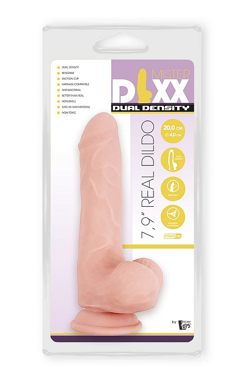 Телесный фаллоимитатор-реалистик Dual Density Dildo - 20 см.