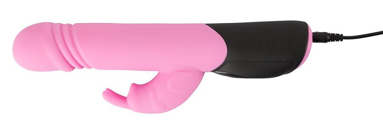 Розовый вибратор-кролик Thrusting Rabbit - 25 см.