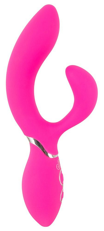 Ярко-розовый вибратор-кролик Bendable Rabbit Vibrator - 19,8 см.