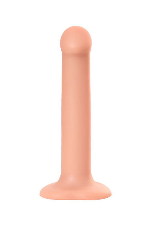 Телесный фаллос на присоске Silicone Bendable Dildo M - 18 см.