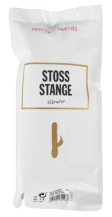 Ярко-розовый вибратор-кролик Stoss Stange - 23 см.