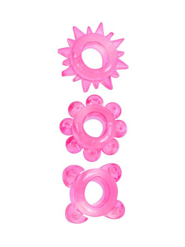 Комплект из 3 розовых эрекционных колец