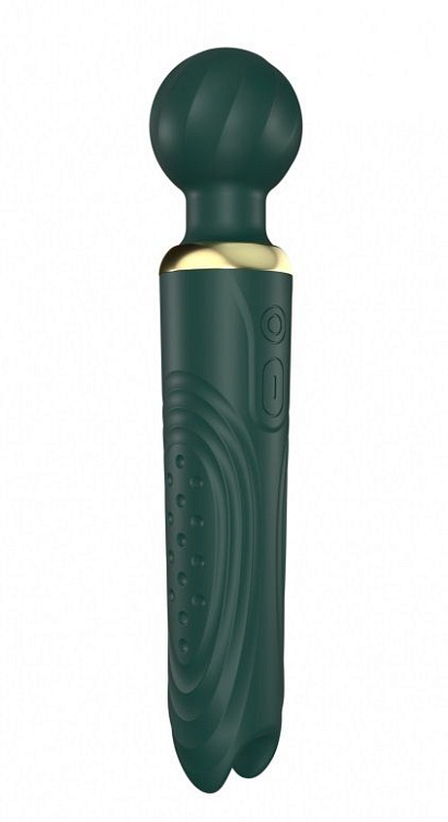 Зеленый двусторонний вибратор-wand Secwell - 22 см.