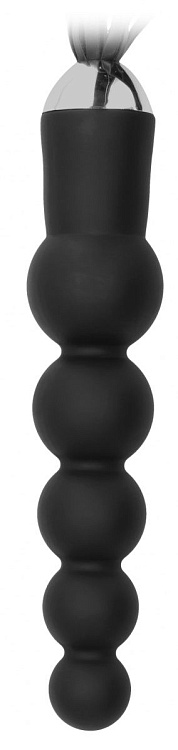 Черная плеть с рукоятью-елочкой Whip with Curved Silicone Dildo - 49,5 см.