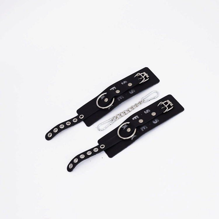 Черные кожаные наручники Sex