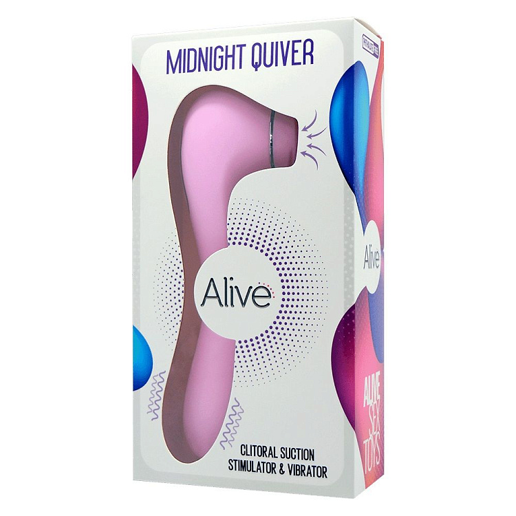 Розовый клиторальный вакуумный вибростимулятор Midnight Quiver - 18,6 см.