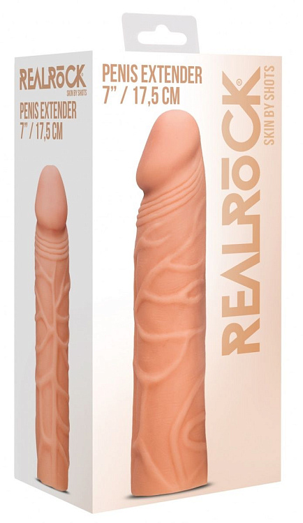 Телесная увеличивающая насадка Penis Extender - 17,5 см.