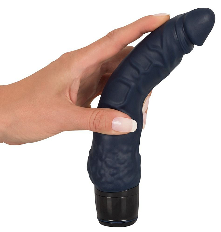 Черный вибратор-реалистик Vibra Lotus Penis - 20 см.