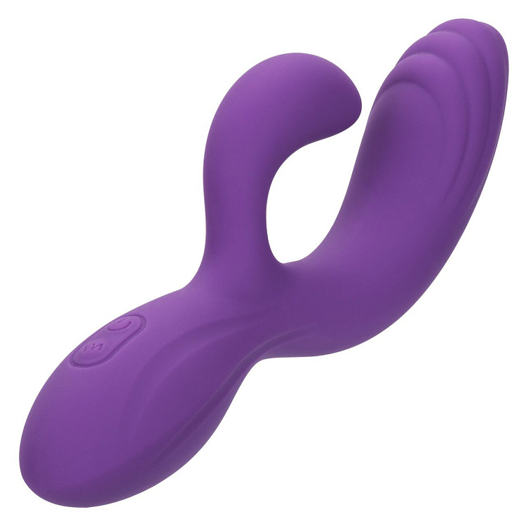 Фиолетовый вибромассажер-кролик Stella Liquid Silicone “C” Curve - 19 см.