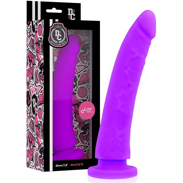 Фиолетовый фаллоимитатор из силикона Delta Сlub Toys Dong Purple Silicone - 20 см.