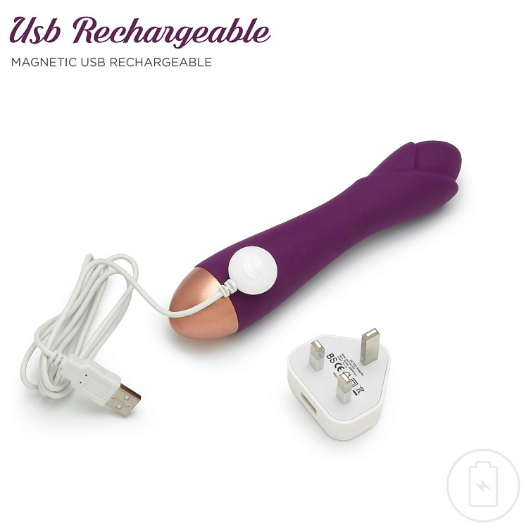 Фиолетовый вибратор Ooh La La Flower Vibrator - 18 см.