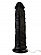 Черный реалистичный вибромассажер №9 с проводным пультом - 19,5 см.