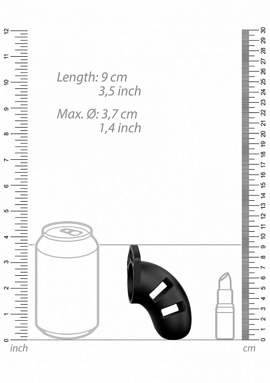 Черный мужской пояс верности Silicone Cock Cage Model 20 Chastity 3.5